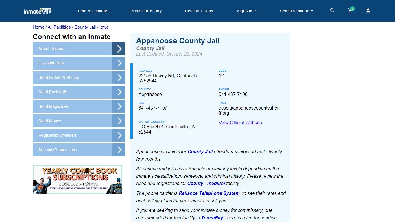 Appanoose County Jail - Inmate Locator